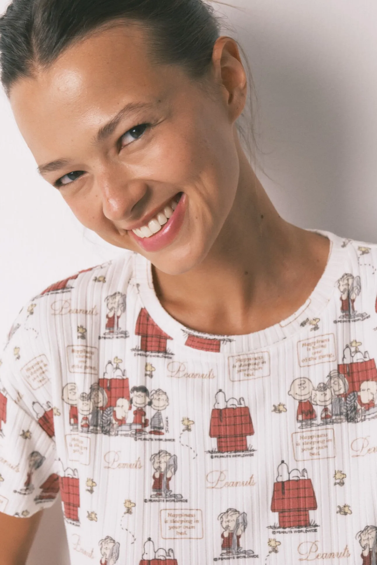 Pijama Capri canalé gris Snoopy