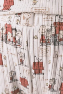 Pijama Capri canalé gris Snoopy