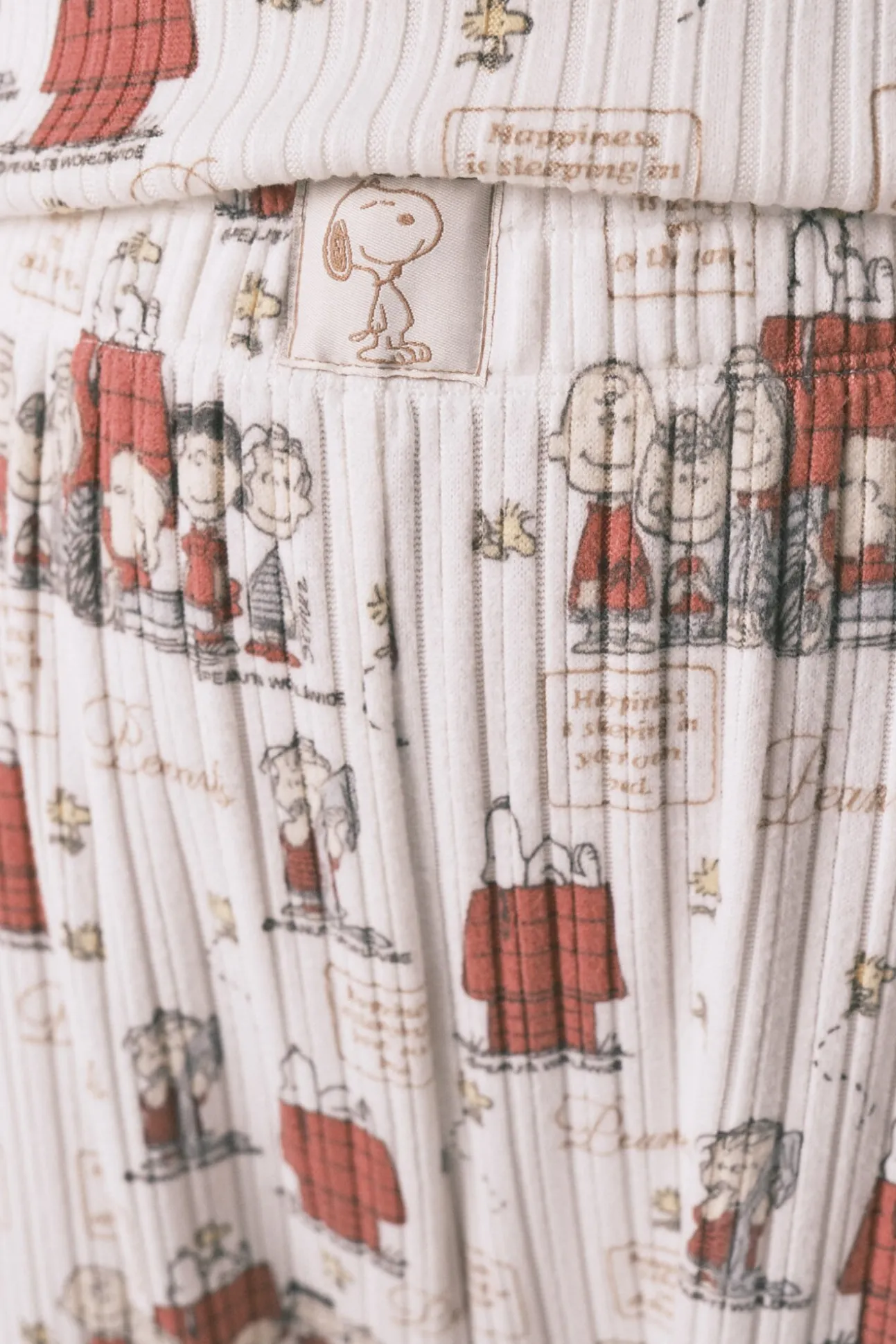 Pijama Capri canalé gris Snoopy