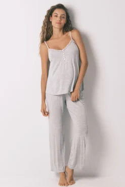 Pijama Capri "maternity" soft touch gris
