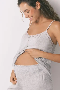 Pijama Capri "maternity" soft touch gris