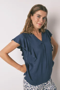 Pijama Capri viscosa floral azul