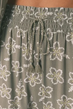 Pijama Capri viscosa flores kaki