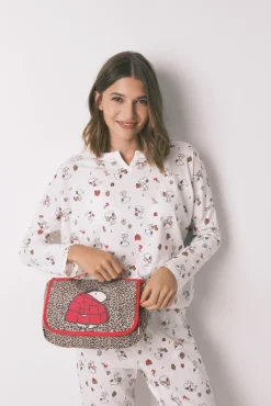 Pijama largo 100% algodón blanco Snoopy