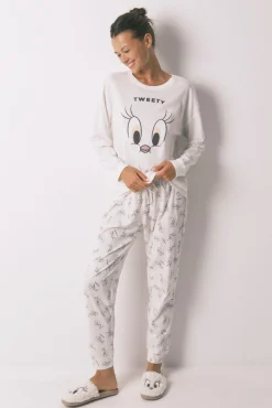 Pijama largo 100% algodón blanco Piolín
