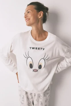 Pijama largo 100% algodón blanco Piolín