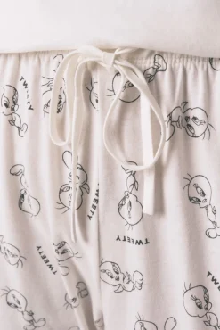 Pijama largo 100% algodón blanco Piolín