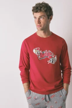 Pijama largo 100% algodón Buddies rojo
