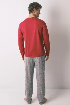 Pijama largo 100% algodón Buddies rojo