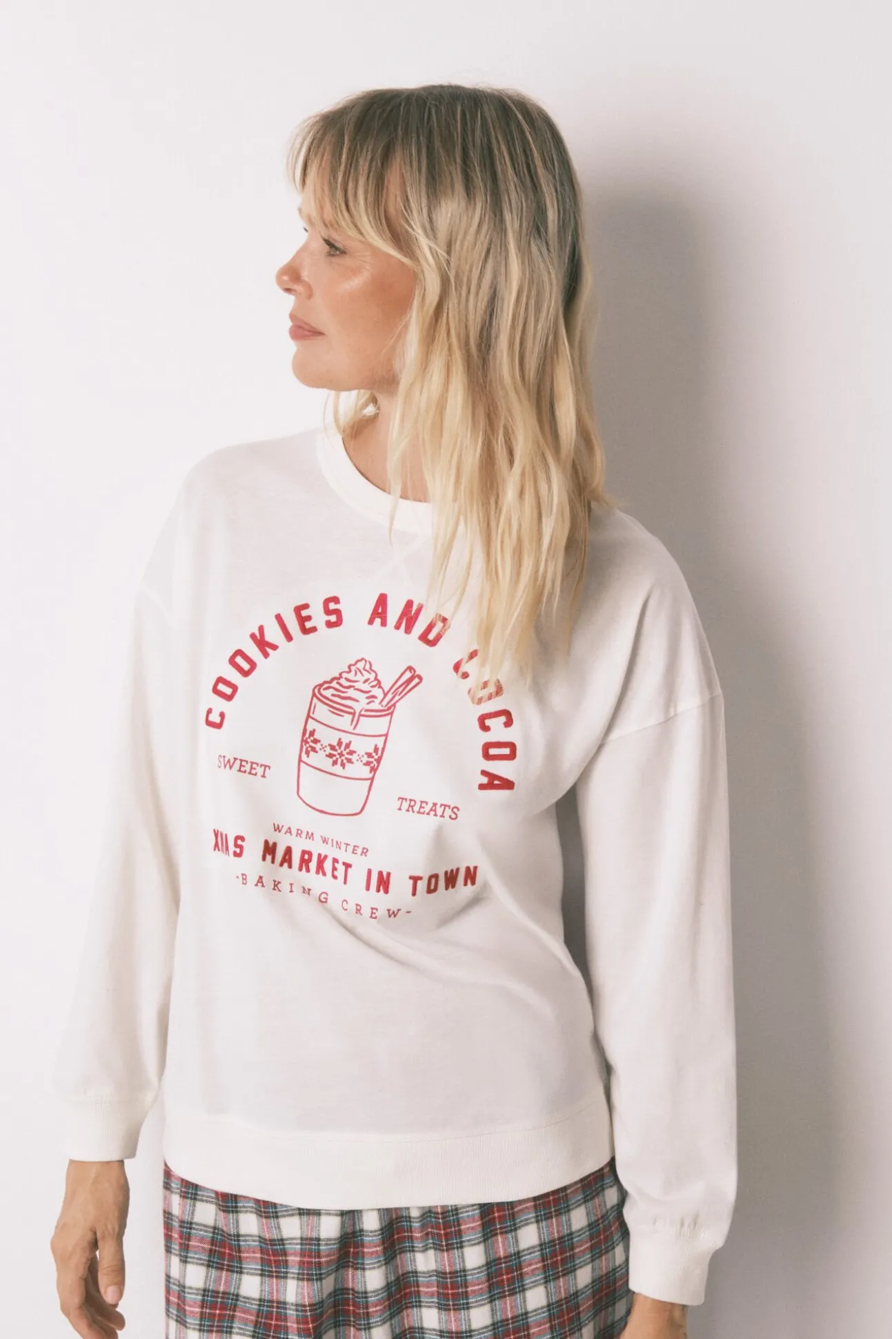 Pijama largo 100% algodón cuadros