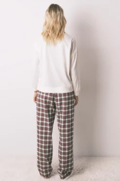 Pijama largo 100% algodón cuadros