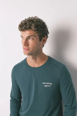 Pijama largo 100% algodón cuadros verde