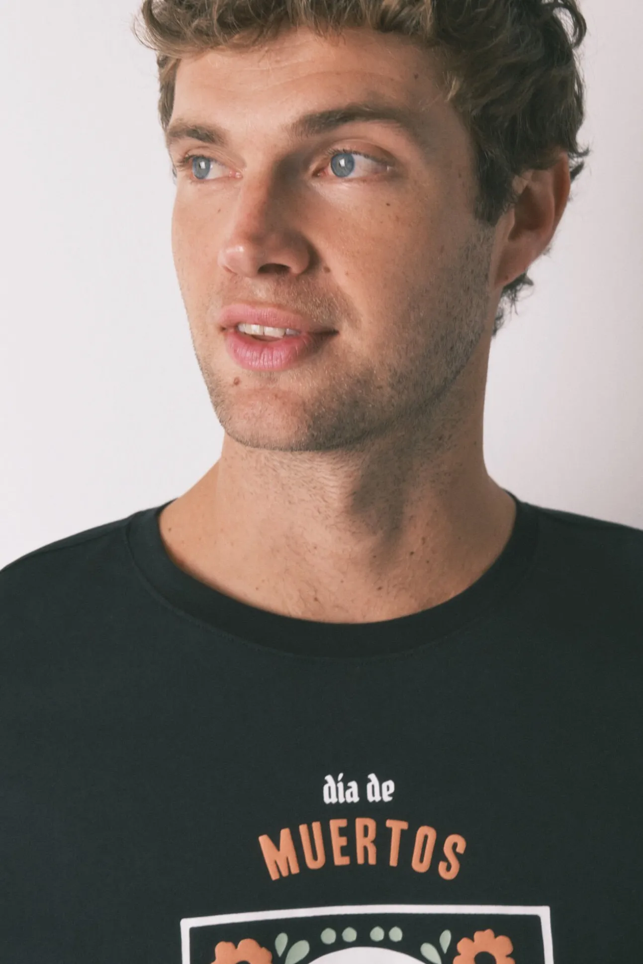 Pijama largo 100% algodón "Día de muertos" negro