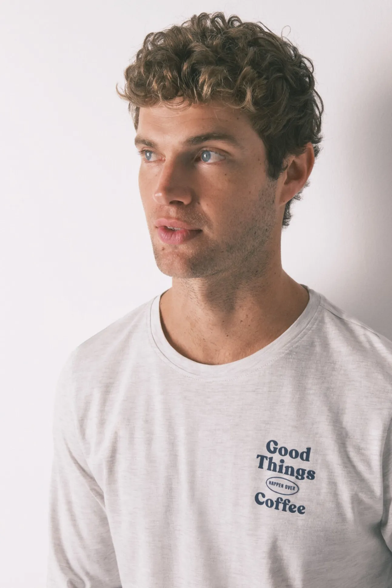 Pijama largo 100% algodón gris