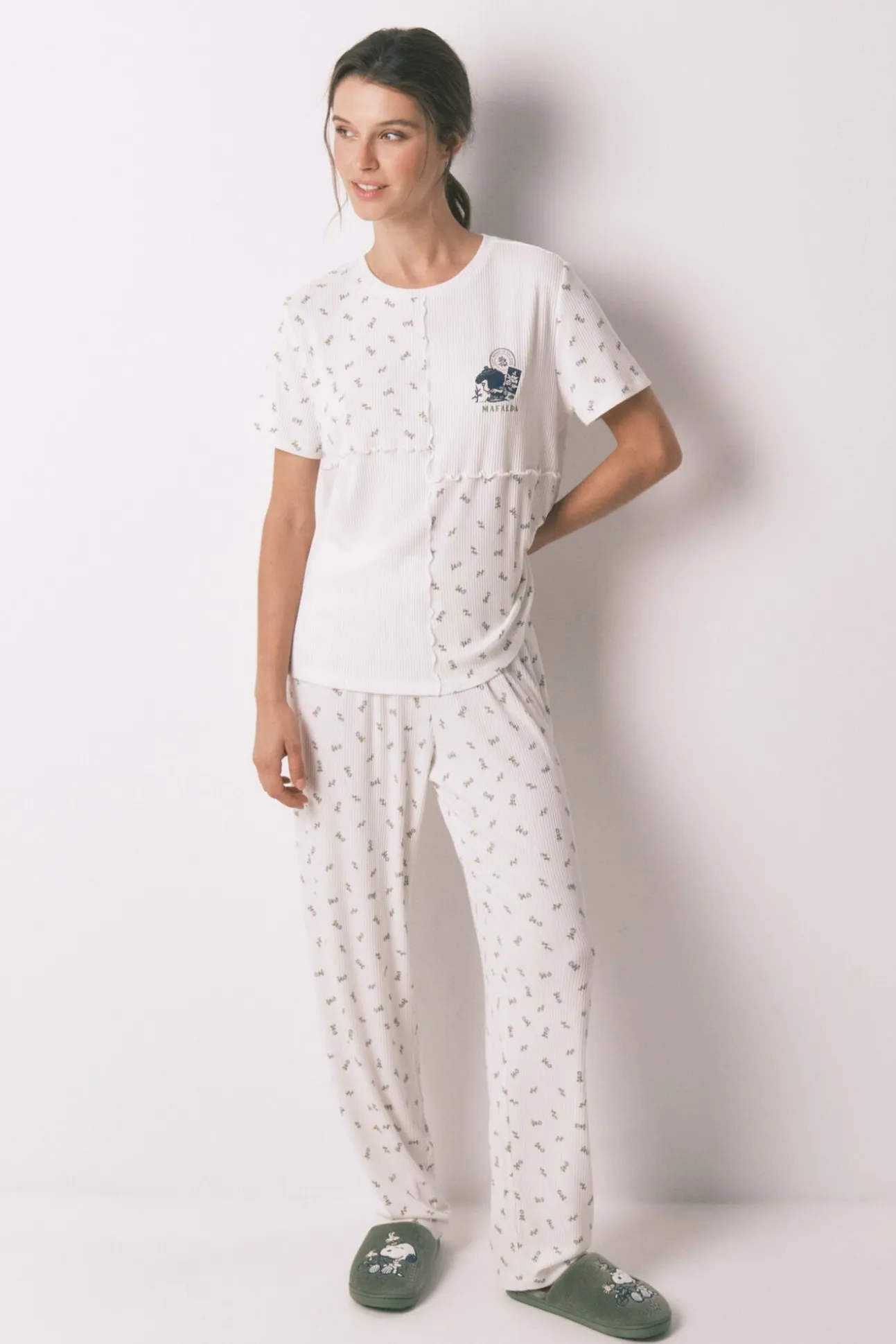 Pijama largo 100% algodón patchwork Mafalda