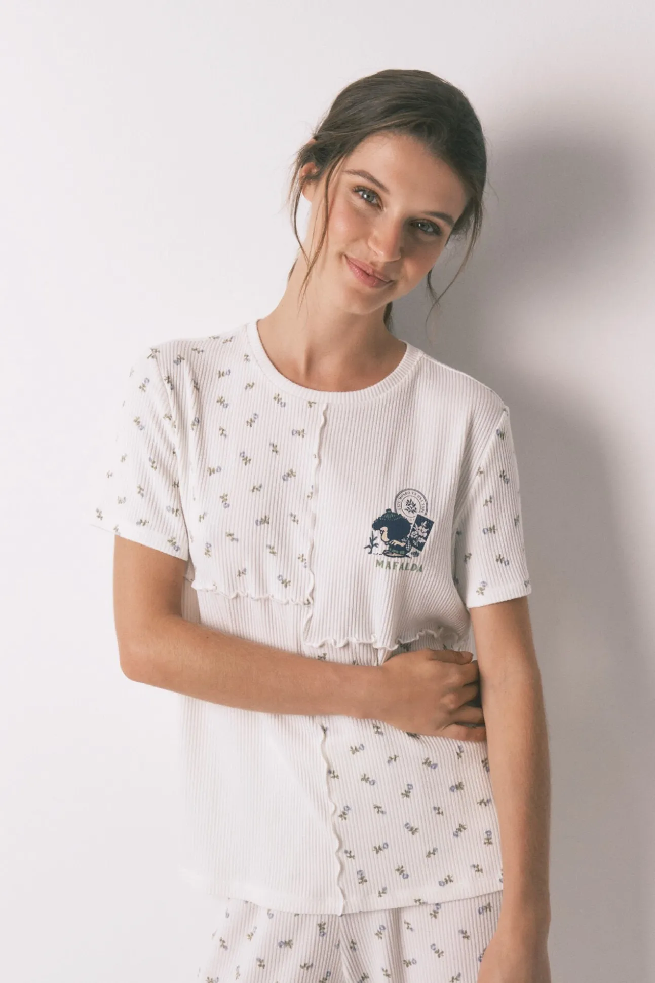 Pijama largo 100% algodón patchwork Mafalda