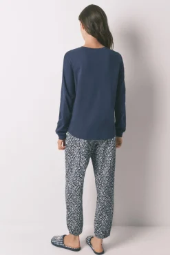 Pijama largo 100% algodón SmileyWorld® azul