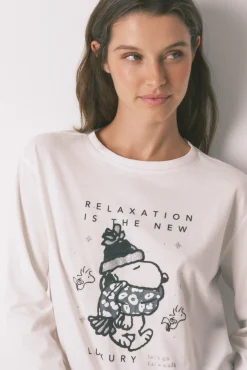 Pijama largo 100% algodón Snoopy