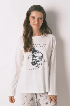 Pijama largo 100% algodón Snoopy