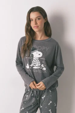 Pijama largo 100% algodón Snoopy