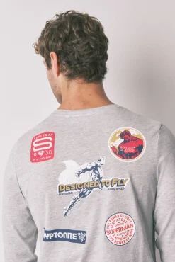 Pijama largo 100% algodón Superman gris