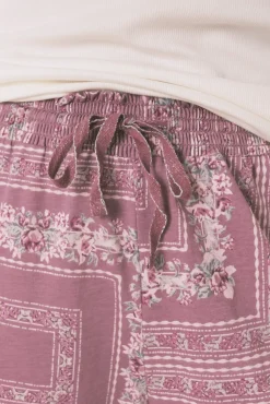 Pijama largo algodón estampado flores