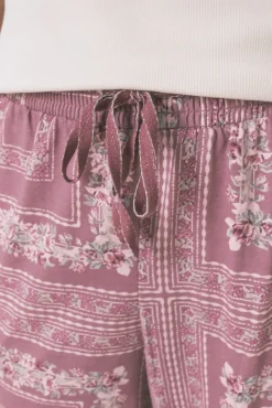 Pijama largo algodón estampado flores