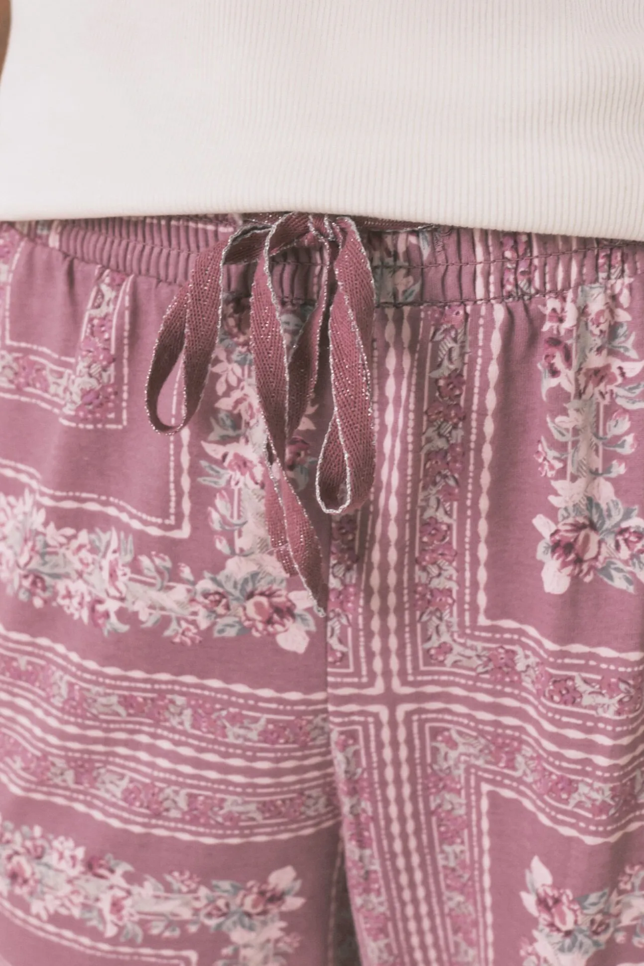 Pijama largo algodón estampado flores