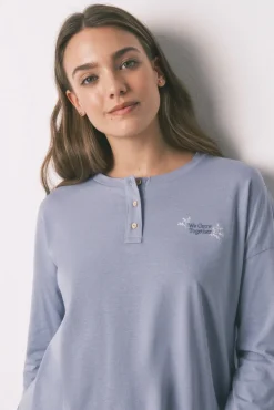 Pijama largo algodón pantalón cuadros