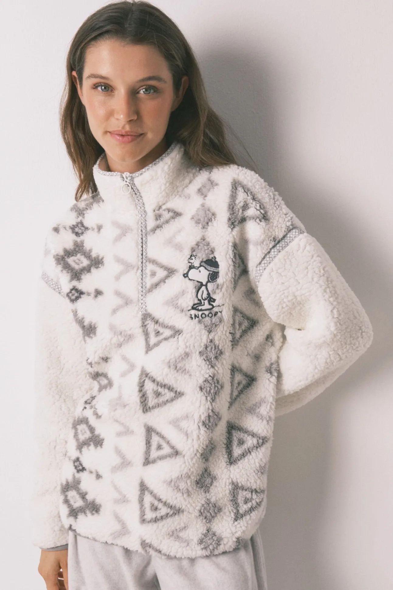 Pijama largo borrego y polar Snoopy