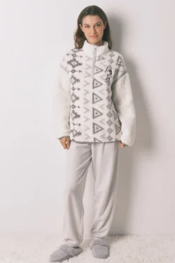 Pijama largo borrego y polar Snoopy