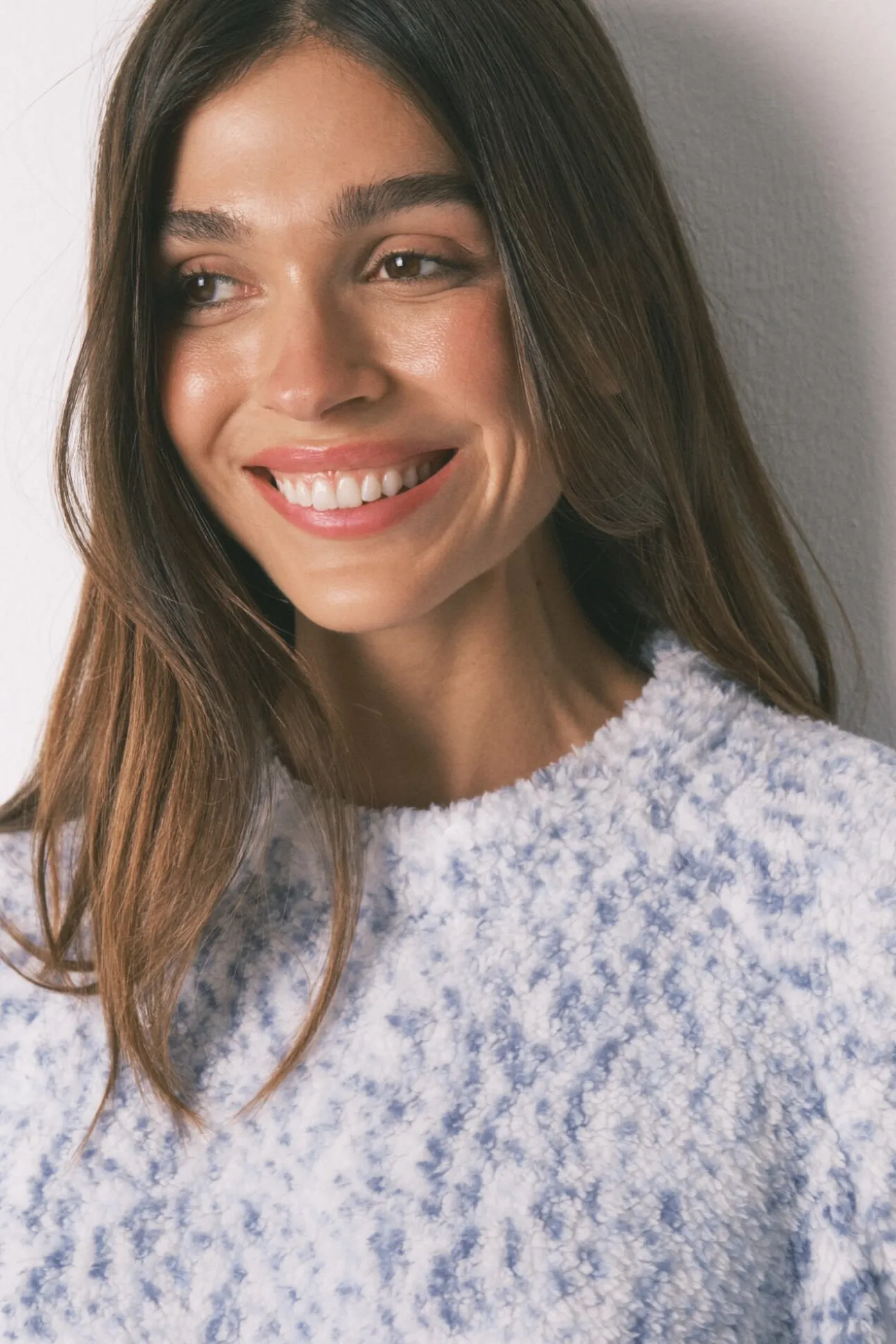 Pijama largo borreguito azul