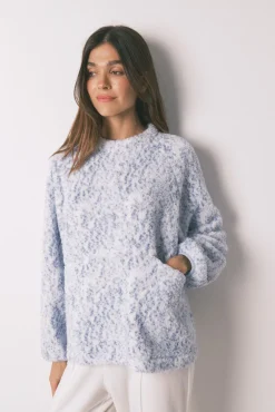 Pijama largo borreguito azul