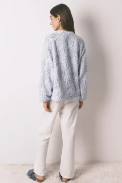 Pijama largo borreguito azul