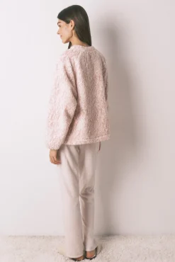 Pijama largo borreguito rosa