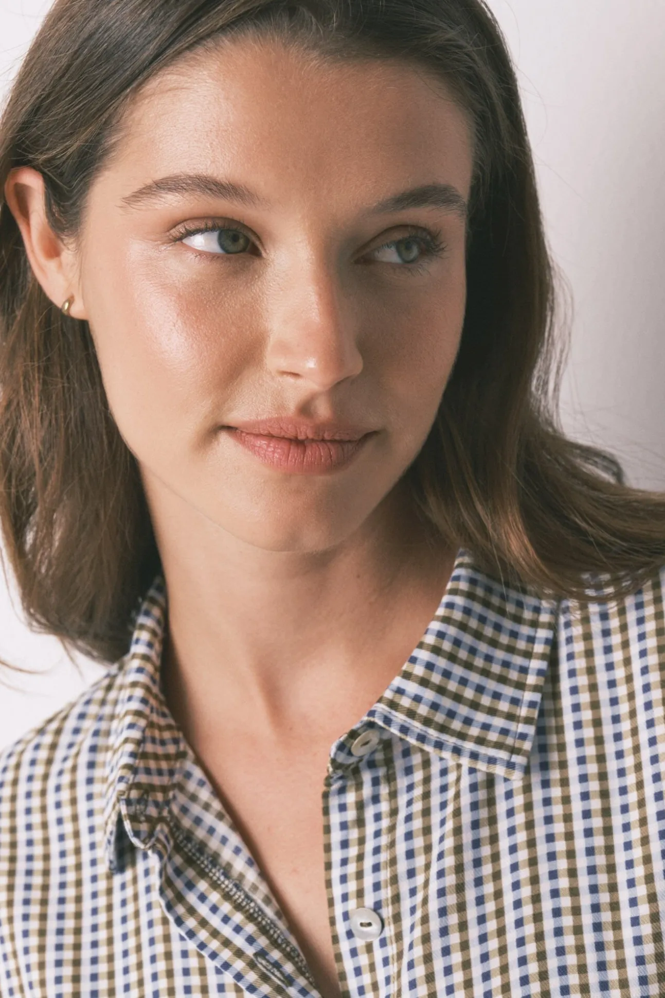 Pijama largo camisero cuadros y topos