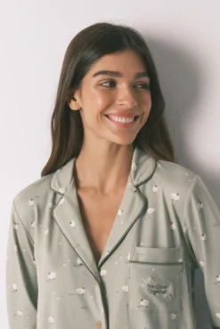 Pijama largo camisero ovejas