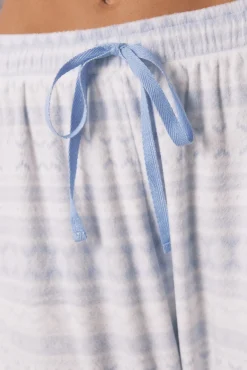 Pijama largo camisero polar cenefa