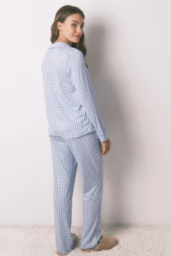 Pijama largo camisero Snoopy Vichy