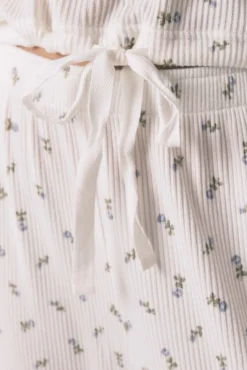 Pijama largo canalé Mafalda blanco