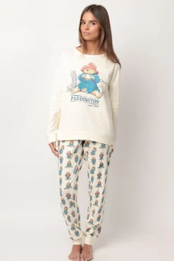 Pijama largo estampado Paddington para mujer
