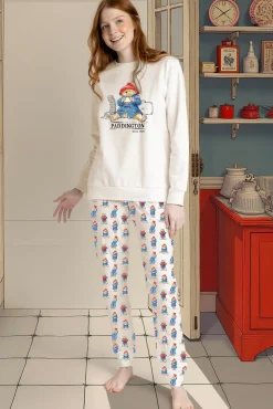 Pijama largo estampado Paddington para mujer
