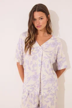 Pijama largo estampado viscosa