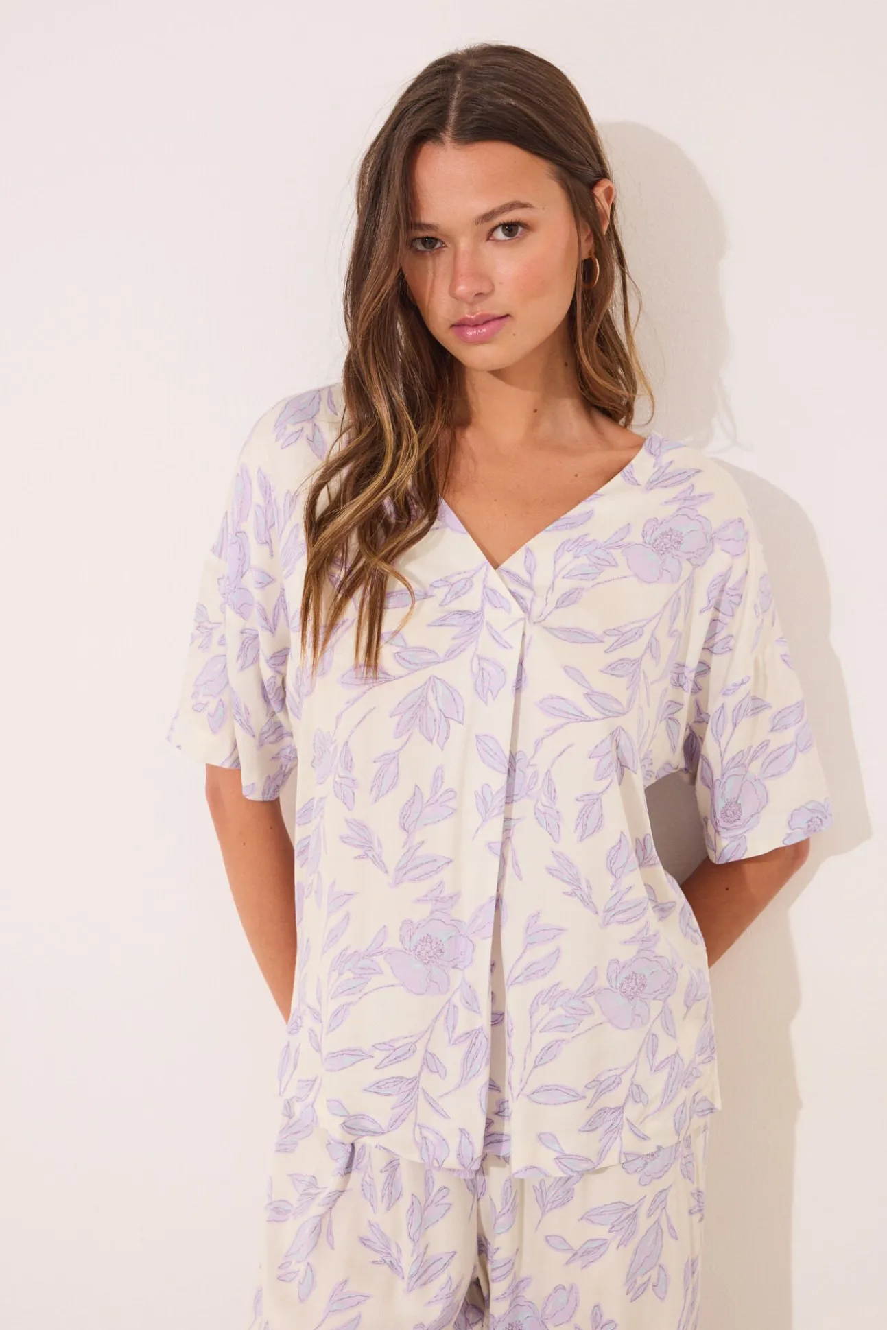 Pijama largo estampado viscosa