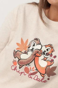 Pijama largo felpa Chip&Dale para mujer