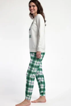 Pijama largo felpa cuadros 100% algodón Ski Mickey