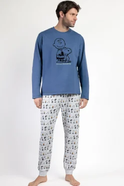 Pijama largo felpa hombre Snoopy&Friends