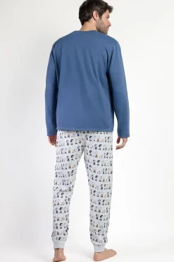 Pijama largo felpa hombre Snoopy&Friends