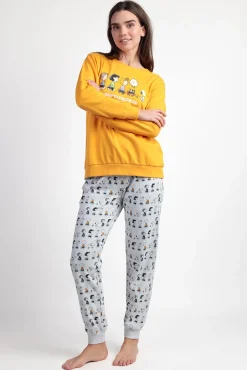 Pijama largo felpa Snoopy&Friends para mujer