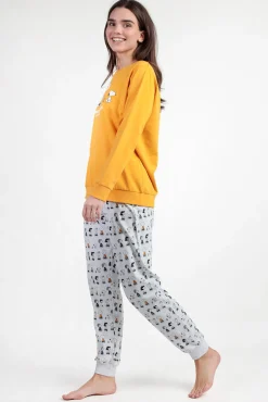Pijama largo felpa Snoopy&Friends para mujer